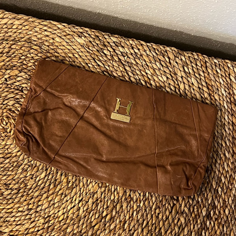 HALSTON HERITAGE brown clutch